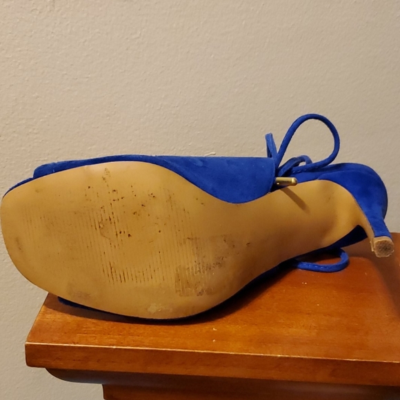 🥂🎉HP🎉🥂Steve Madden Blue Suede Lace Up Sandal - Picture 4 of 9